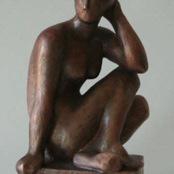 Sculptuur getiteld "Thoughtfullness" door Alexander Eremin, Origineel Kunstwerk, Bronzen