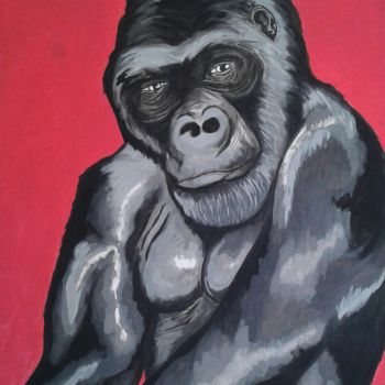 Peinture intitulée "Gorille" par Sculpeinte Concept Dany, Œuvre d'art originale, Acrylique Monté sur Châssis en bois