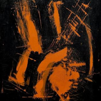 Painting titled "Orange mécanique" by Sculpeinte Concept Dany, Original Artwork, Acrylic Mounted on Wood Stretcher frame