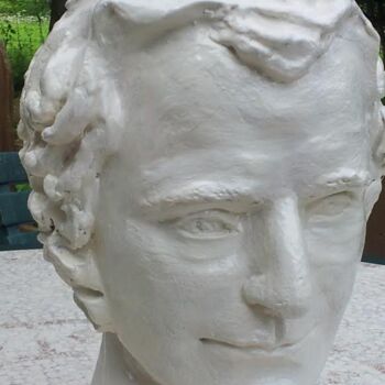 Sculpture titled "F.Chopin" by Simone Puybaret, Original Artwork, Clay