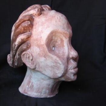 Sculpture titled "insomniae (profil d…" by Esco, Original Artwork, Terra cotta