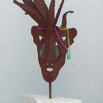 Sculpture titled "Tribal Revenge" by Richard Beaulieu, Original Artwork, Metals