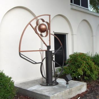 「Chambered Nautilus」というタイトルの彫刻 Richard Beaulieuによって, オリジナルのアートワーク, 金属