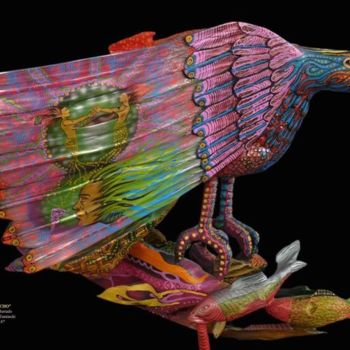 Картина под названием "bocholocho" - Collectif Amazonie, Подлинное произведение искусства