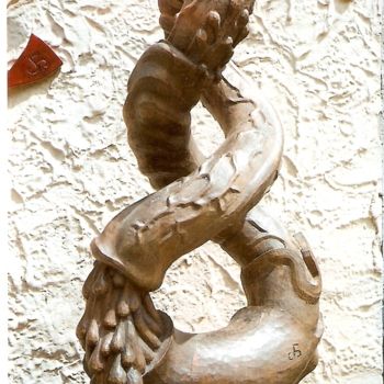 Escultura intitulada "Anorexie" por Alain Bruneau, Obras de arte originais, Madeira