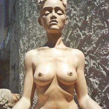 Sculptuur getiteld "Lilith" door Alain Bruneau, Origineel Kunstwerk, Hout