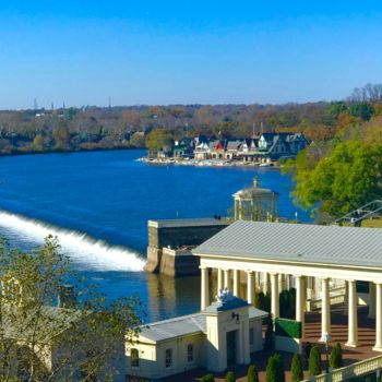 Photography titled "Boathouse Row from…" by Stephen D. Smith, Original Artwork, Digital Photography