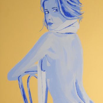 Painting titled "L'ange bleu" by Seak, Original Artwork