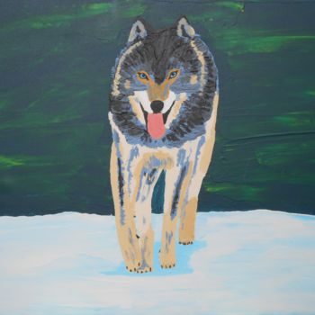 Painting titled "Entre chien et loup" by Seak, Original Artwork