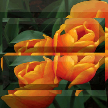 Digitale Kunst mit dem Titel "Garden View 18" von Kenneth Grzesik, Original-Kunstwerk, 2D digitale Arbeit