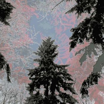 Digital Arts titled "Winter Forest 17" by Kenneth Grzesik, Original Artwork, Digital Painting