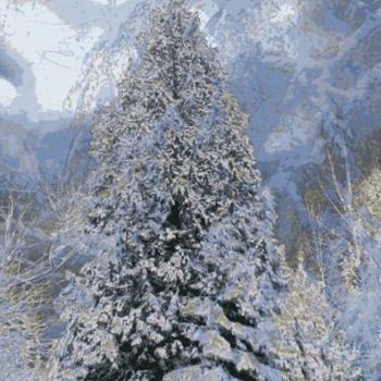 Digital Arts titled "Winter Forest 24" by Kenneth Grzesik, Original Artwork, Digital Painting