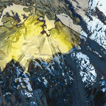 Digital Arts titled "Mountain Winter #8" by Kenneth Grzesik, Original Artwork, Digital Painting