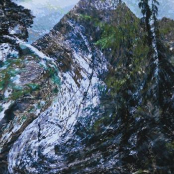 Digital Arts titled "Mountain Winter #35" by Kenneth Grzesik, Original Artwork, Digital Painting