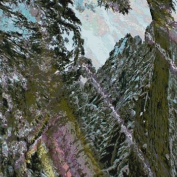 Digital Arts titled "Mountain Winter #41" by Kenneth Grzesik, Original Artwork, Digital Painting