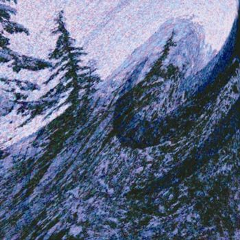 Digital Arts titled "Mountain Winter #48" by Kenneth Grzesik, Original Artwork, Digital Painting