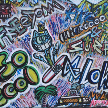 Картина под названием "So cool aloha surf…" - Seb Paul Michel, Подлинное произведение искусства, Акрил