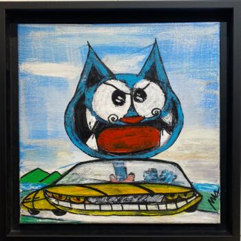 Painting titled "Vive les chats en v…" by Seb Paul Michel, Original Artwork, Acrylic Mounted on Wood Stretcher frame