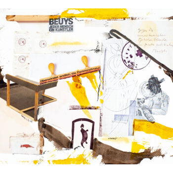 Collages titled "Beuys N The Hood /…" by Sebastian Herrling, Original Artwork, Collages