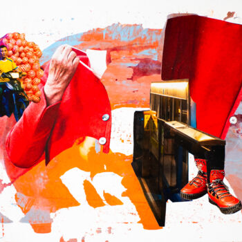 Collages titled "Die Rote Schere / B…" by Sebastian Herrling, Original Artwork, Collages