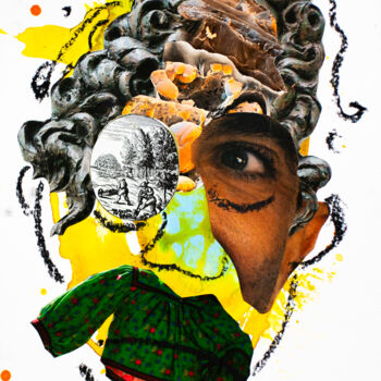 Collages intitolato "Gasface 2" da Sebastian Herrling, Opera d'arte originale, Collages
