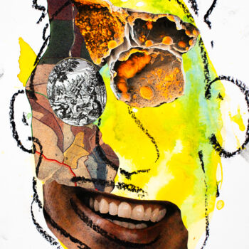 Collages getiteld "Gasface 4" door Sebastian Herrling, Origineel Kunstwerk, Collages