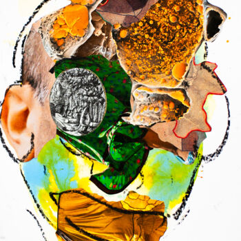 Collages titled "Gasface 5" by Sebastian Herrling, Original Artwork, Collages