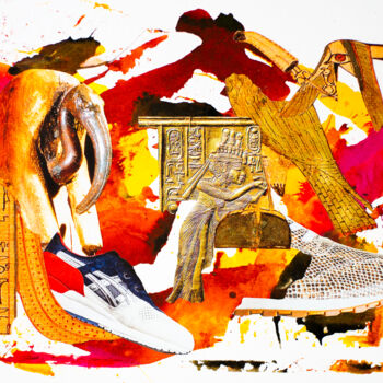 Collages titulada "Ancient Runners  A3" por Sebastian Herrling, Obra de arte original, Collages