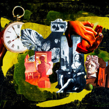 Collages getiteld "Zeichen und Symbole…" door Sebastian Herrling, Origineel Kunstwerk, Collages