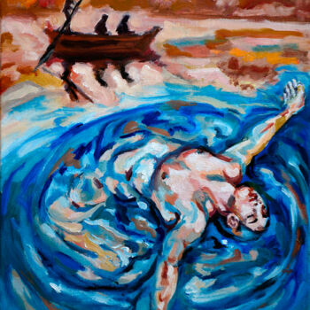 Painting titled "Ensueño acuatico" by Sebastian Moreno Coronel, Original Artwork, Oil