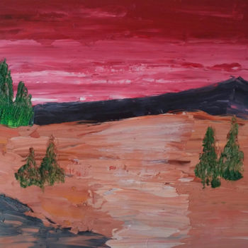 Peinture intitulée "la colline" par Sebastian Ponchaut (sterton), Œuvre d'art originale, Huile
