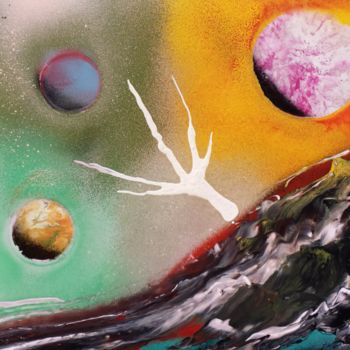 Malarstwo zatytułowany „galaxie” autorstwa Sebastian Ponchaut (sterton), Oryginalna praca, Farba w spray'u