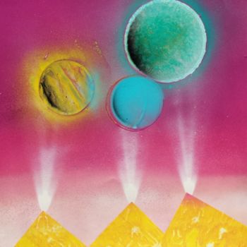 Malerei mit dem Titel "PYRAMIDES 2" von Sebastian Ponchaut (sterton), Original-Kunstwerk, Sprühfarbe