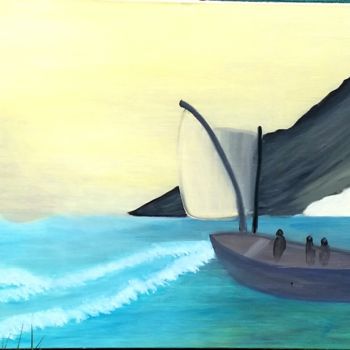 Painting titled "la mer" by Sebastian Ponchaut (sterton), Original Artwork