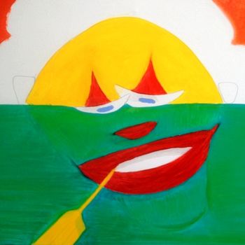 Картина под названием "le clown de l'ocean" - Sebastian Ponchaut (sterton), Подлинное произведение искусства, Масло