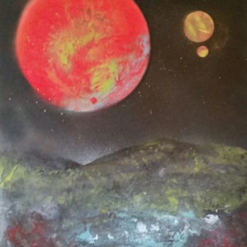 Painting titled "planete" by Sebastian Ponchaut (sterton), Original Artwork, Other