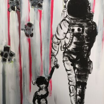 Malerei mit dem Titel "Moon-walk" von Sebastian Rinkenburger, Original-Kunstwerk, Acryl