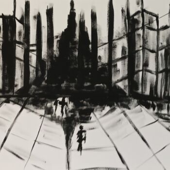 Malarstwo zatytułowany „Light City scape” autorstwa Sebastian Rinkenburger, Oryginalna praca, Akryl