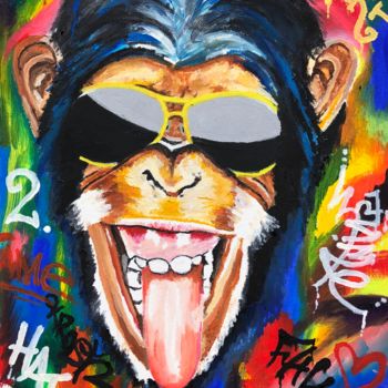 Peinture intitulée "Monkey Two" par D79pl, Œuvre d'art originale, Huile