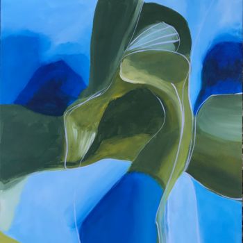 Malerei mit dem Titel "Morphologie en vert" von Sebastian Olivier Burckhardt, Original-Kunstwerk, Acryl