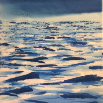 Malerei mit dem Titel "Nebel geht" von Sebastian Olivier Burckhardt, Original-Kunstwerk, Aquarell