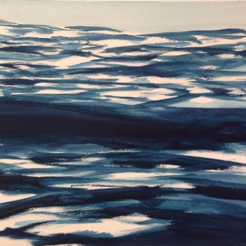 Malerei mit dem Titel "Deep Dark in a Wave" von Sebastian Olivier Burckhardt, Original-Kunstwerk, Acryl