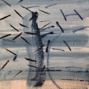 Painting titled "Birds and Sea Abstr…" by Sebastian Olivier Burckhardt, Original Artwork, Acrylic