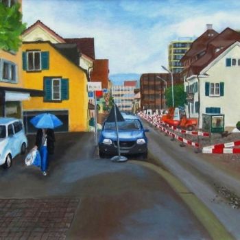 Malerei mit dem Titel "Brunnenstrasse Uste…" von Sebastian Olivier Burckhardt, Original-Kunstwerk, Acryl