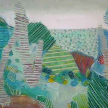 Pintura titulada "Judean Hills,  Les…" por Sebastian Olivier Burckhardt, Obra de arte original, Acrílico