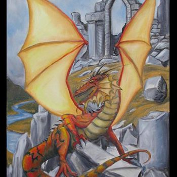 Peinture intitulée "Dragon 2" par Sebastian Haines, Œuvre d'art originale