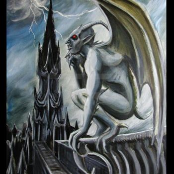 Peinture intitulée "Gargoyle" par Sebastian Haines, Œuvre d'art originale