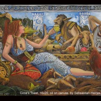 Peinture intitulée "Circe's Toast" par Sebastian Haines, Œuvre d'art originale