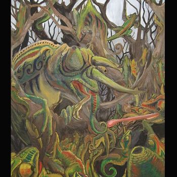 Pittura intitolato "Chameleons" da Sebastian Haines, Opera d'arte originale