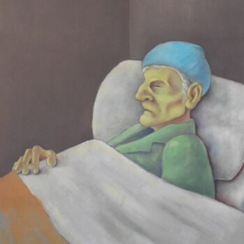 Peinture intitulée "Paziente terminale" par Sebastiano D'Alia, Œuvre d'art originale, Tempera